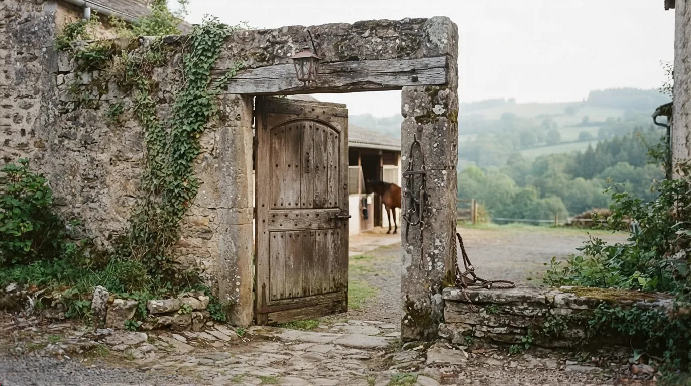 Entrée du ecurie du monteil, centre équestre à Saint-Junien