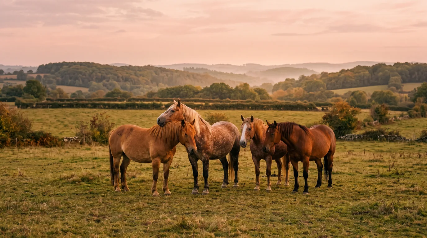 Les chevaux du ecurie du monteil en liberté, Haute-Vienne